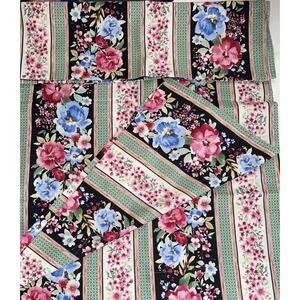 Vintage Pillow Cases (2) Floral Stripes Cottage Core Pink 32x20.5” Standard